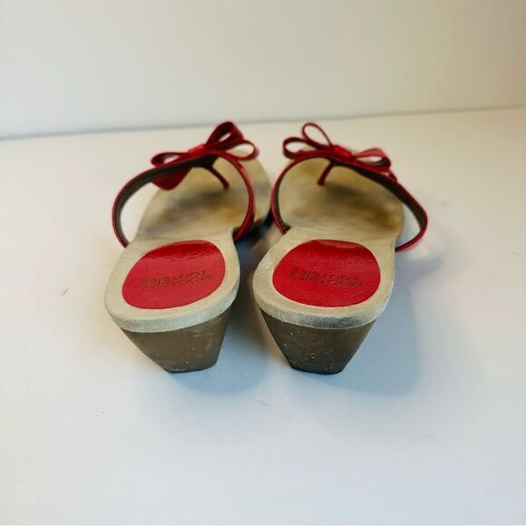 Mootsies Tootsies Bright Pink Bow Wedge Sandals Size 10 Light Wear - Picture 3 of 6